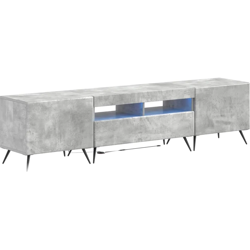 vidaXL LED tv-meubel BREDA 3 st Betongrijs Bewerkt hout grijs