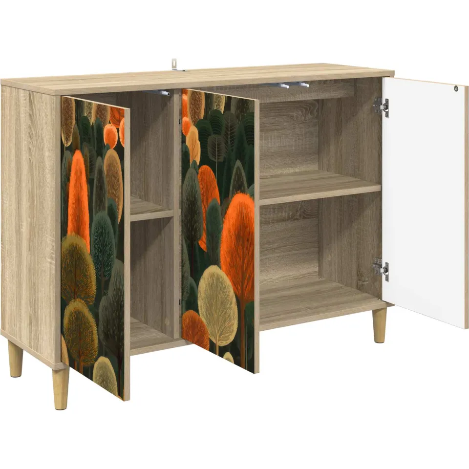 vidaXL Dressoir ZAANDAM Sonoma 102 x 33 x 75 cm Bewerkt hout Bruin