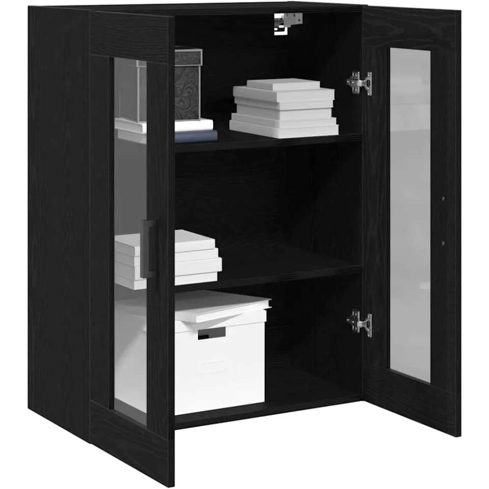 vidaXL Wandkast Zwart Eiken 69,5 x 34 x 90 cm Bewerkt hout