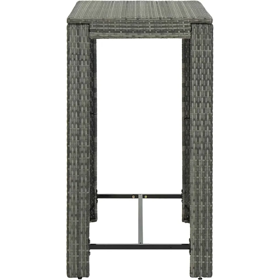vidaXL Tuinbartafel 100x60,5x110,5 cm poly rattan grijs, foto 3
