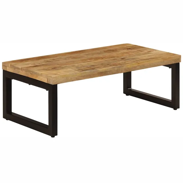 vidaXL Salontafel 100x50x35 cm massief mangohout en staal