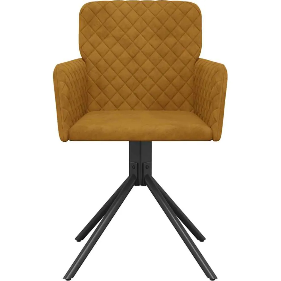vidaXL Eetkamerstoelen draaibaar 2 st fluweel bruin, foto 4