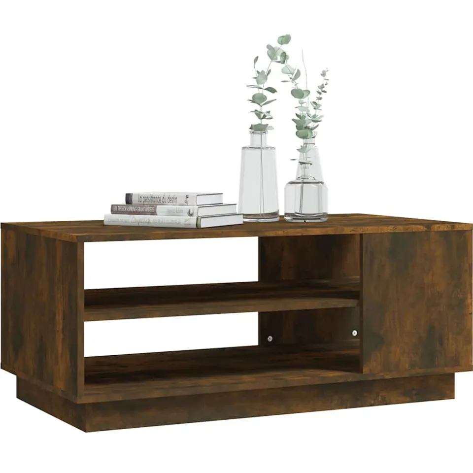 vidaXL Salontafel 102x55x43 cm bewerkt hout gerookt eikenkleurig Bruin