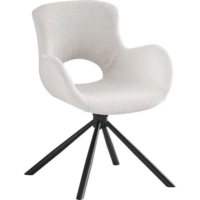 House Nordic Eetkamerstoel Amorim Bouclé Off-White Draaibaar Off White