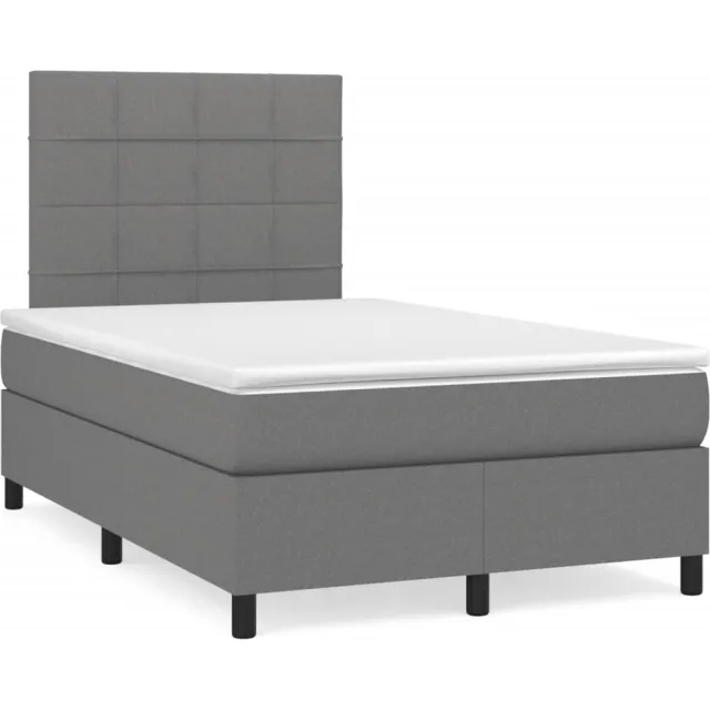 vidaXL Boxspring met matras stof donkergrijs 120x190 cm grijs