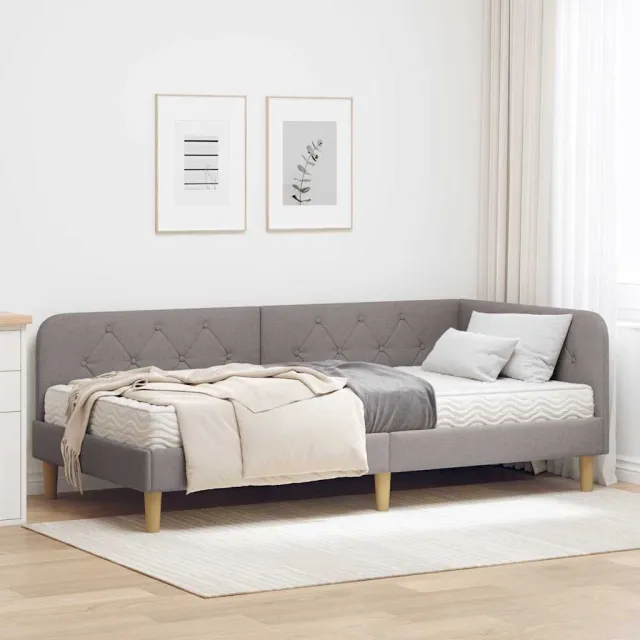 vidaXL Hoekbedframe Taupe 100 x 200 cm Stof