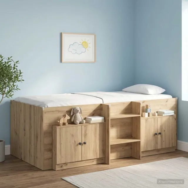 vidaXL Opbergkast voor Loftbed 2 st Artisanaal eiken 66 x 35 x 48 cm, foto 2