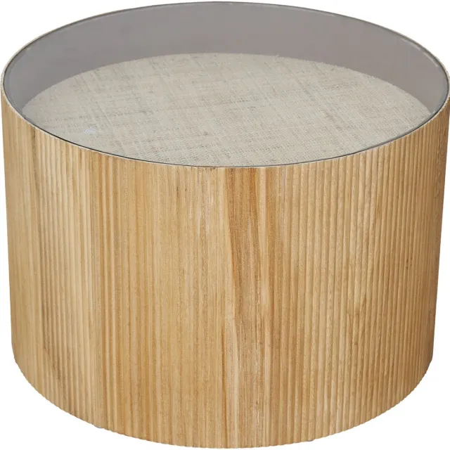 SVITA CARLA bijzettafel, salontafel, 59 x 39 cm (diameter x hoogte), paulowniahout, naturel