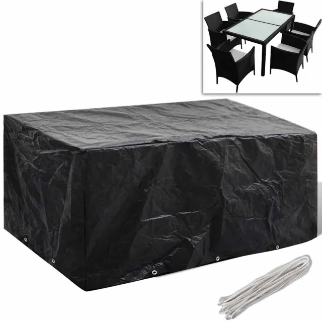 vidaXL Tuinmeubelhoes met 8 oogjes 240x140x90 cm Zwart