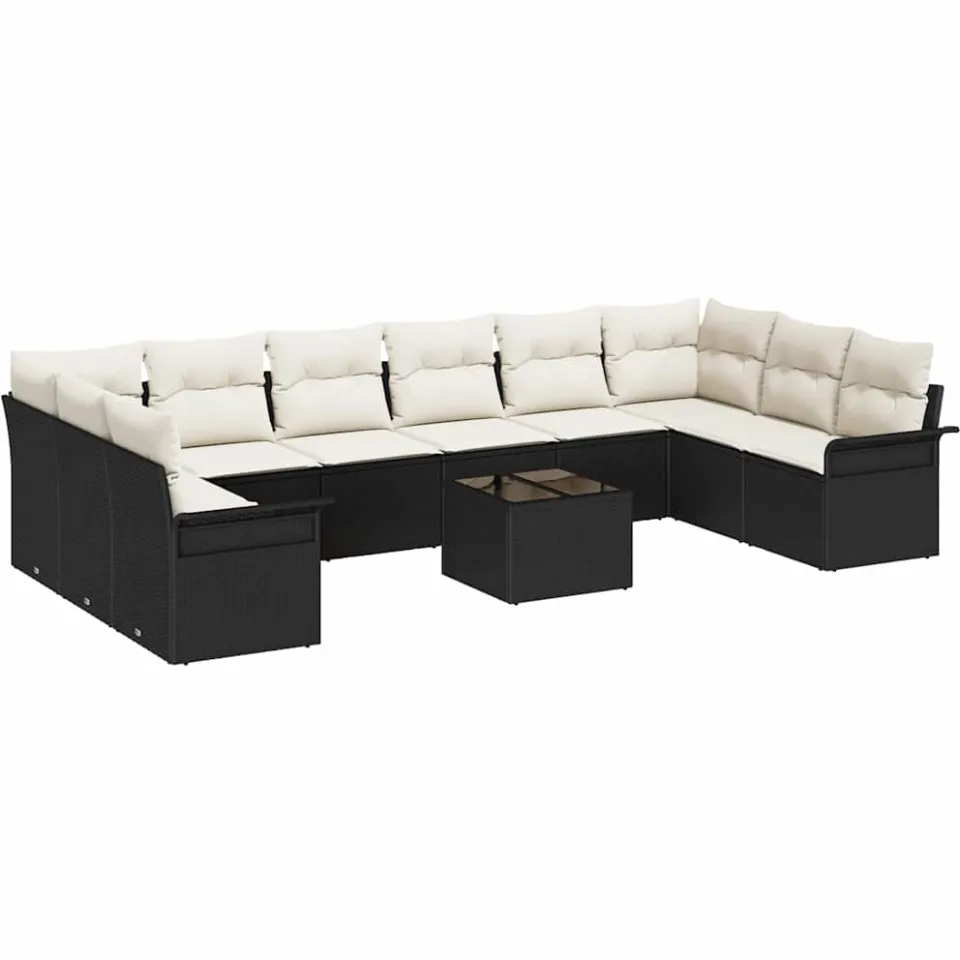 vidaXL Tuin Sofa Set 11 st Zwart poly rattan
