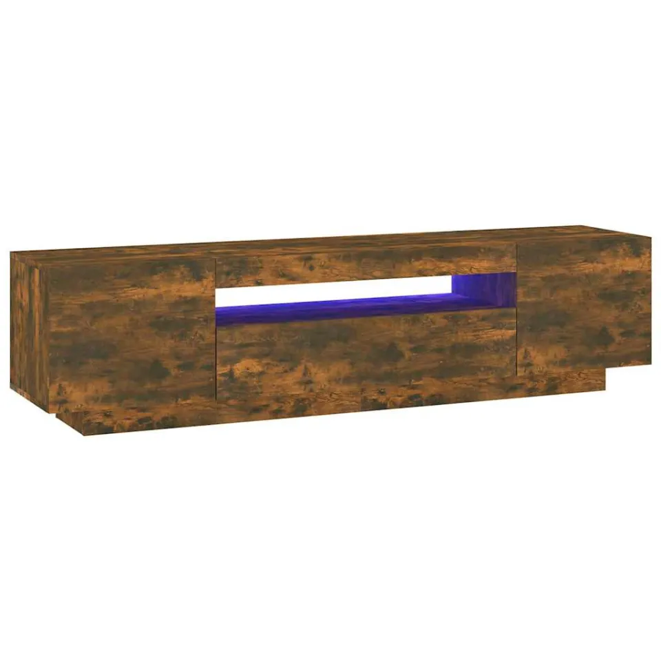vidaXL Tv-meubel met LED-verlichting 160x35x40 cm gerookt eikenkleurig Bruin