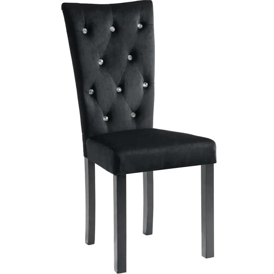 vidaXL Eetkamerstoelen 4 st fluweel zwart