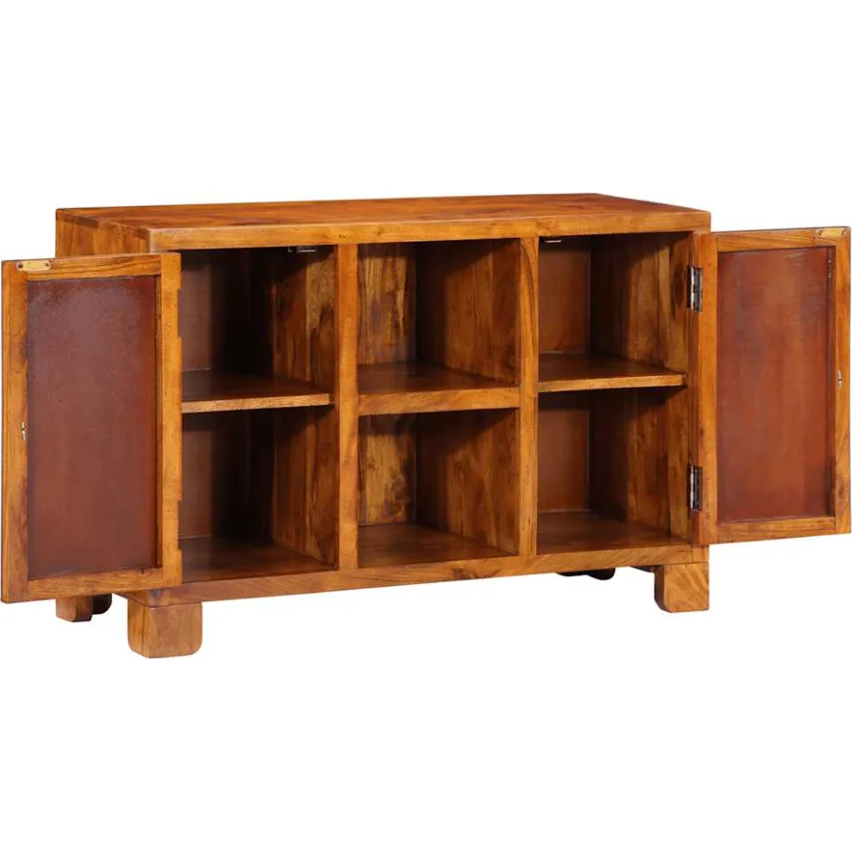 vidaXL Dressoir 90x35x60 massief acaciahout veelkleurig meerkleurig, foto 2