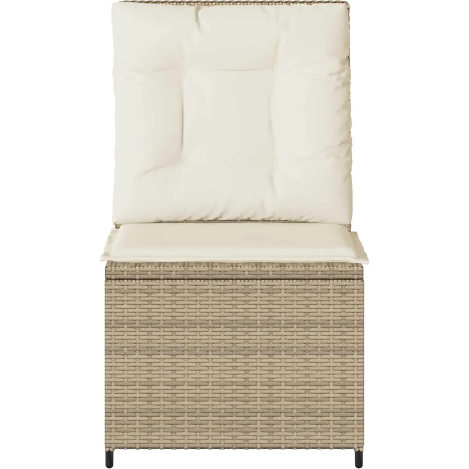 vidaXL Tuinbank Beige en Crème Wit poly rattan, foto 4