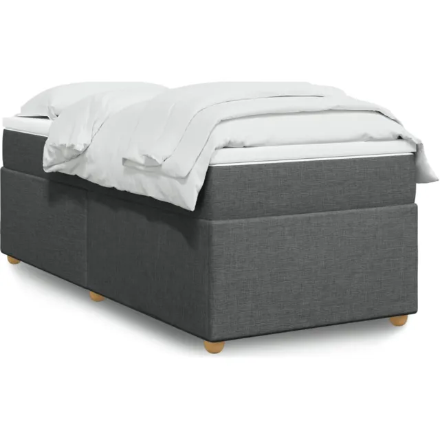 vidaXL Boxspring met matras stof donkergrijs 90x190 cm grijs