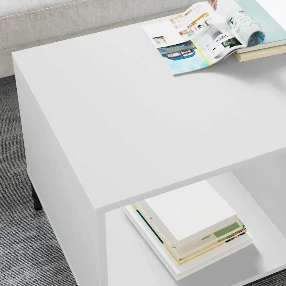 vidaXL Salontafel Wit 90 x 49 x 46 cm Bewerkt hout, foto 4