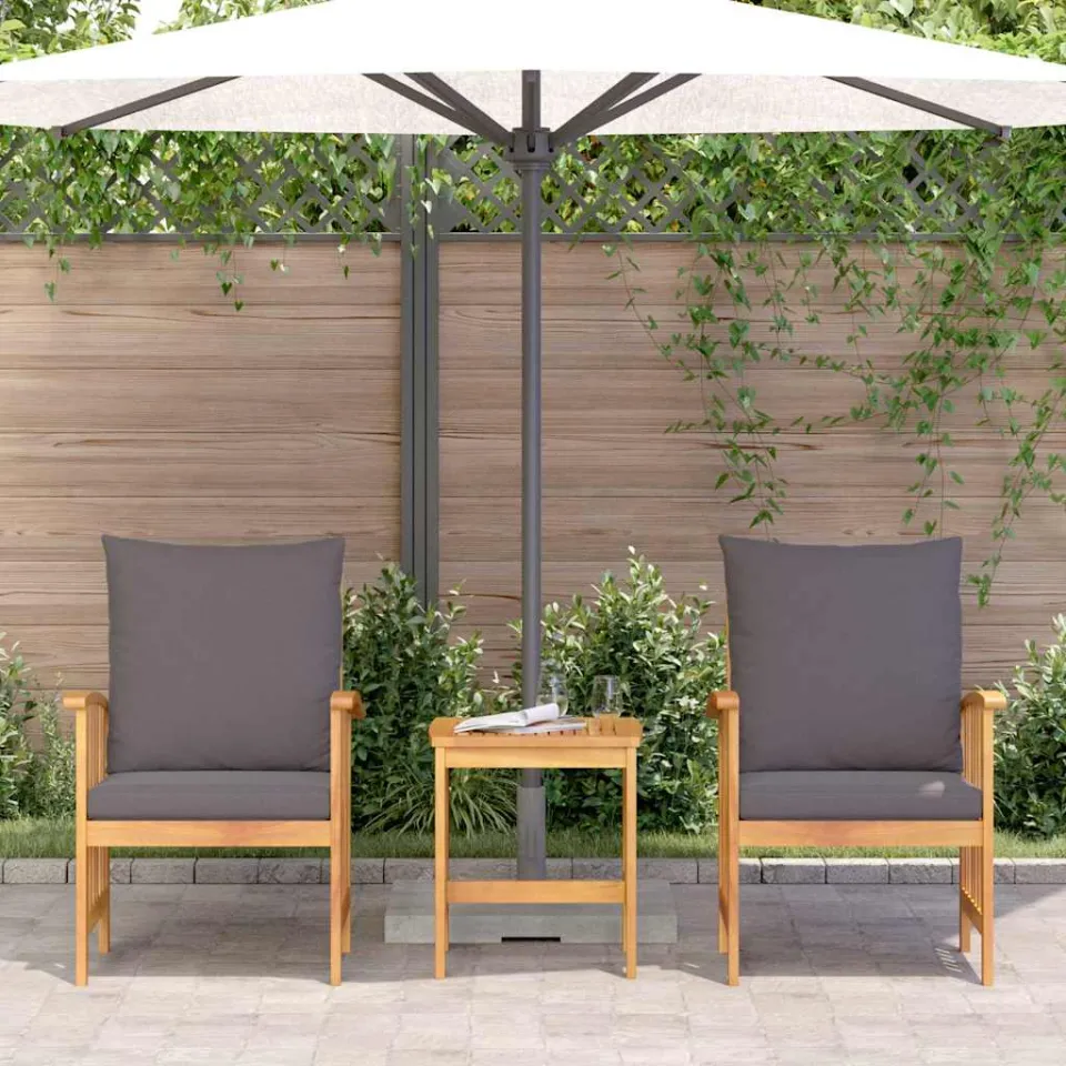 vidaXL Tuinbankenset 3 st Olie naturel Massief Acaciahout, foto 3