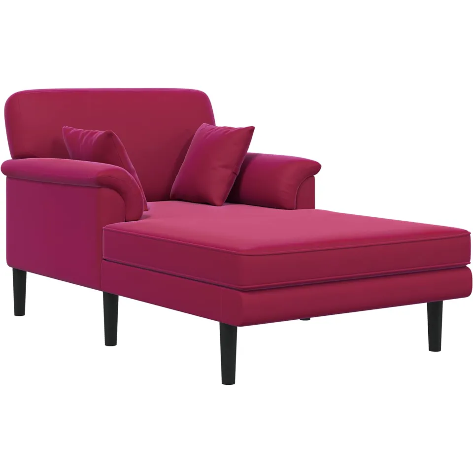 vidaXL Chaise longue Wijnrood fluweel, foto 3