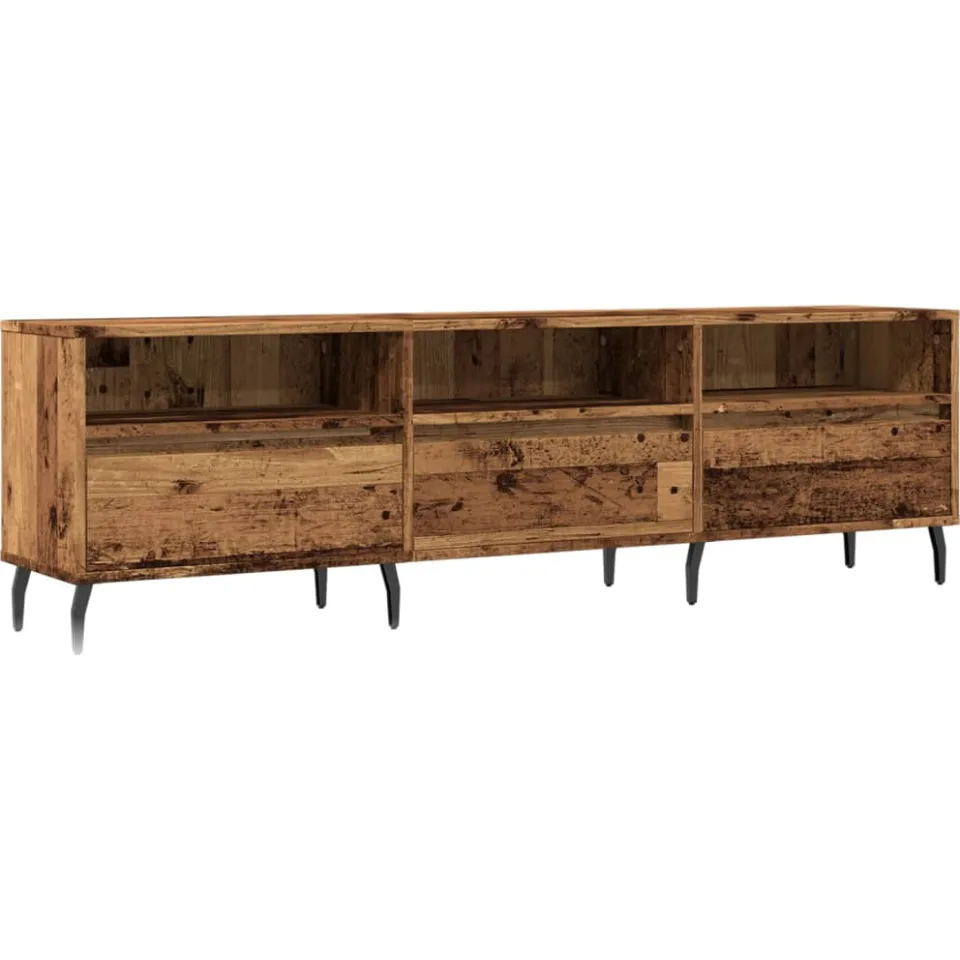 vidaXL Tv-meubel 150x30x44,5 cm bewerkt hout oud houtkleurig bruin, foto 3
