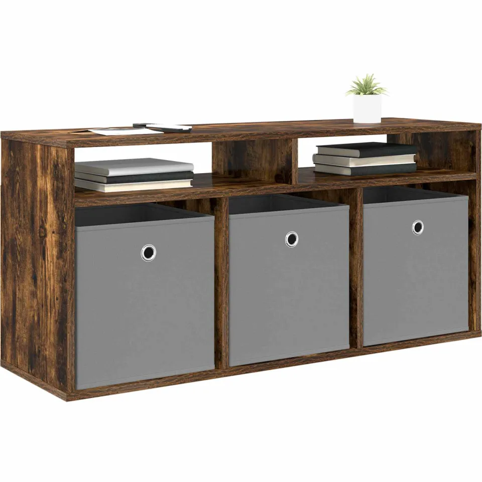 vidaXL Laagkast 102 x 32 x 48,5 cm Gerookt eiken Bruin
