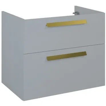 Elita Wastafelonderkast Ness 70cm - Lichtgrijs Glanzend - Met 2 Lades