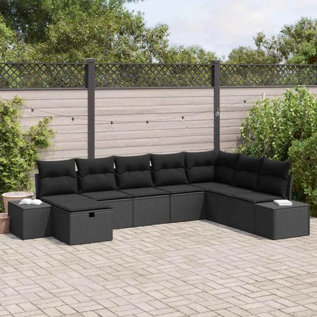 vidaXL 8 st Zwart