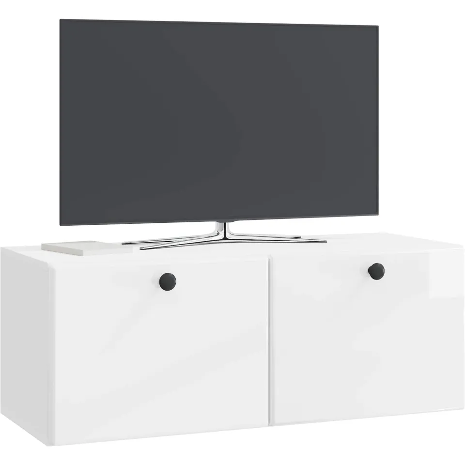 vidaXL Wandbeugel TV-kast 78,5 x 31 x 30 cm Hoogglans Wit Bewerkt hout, foto 2