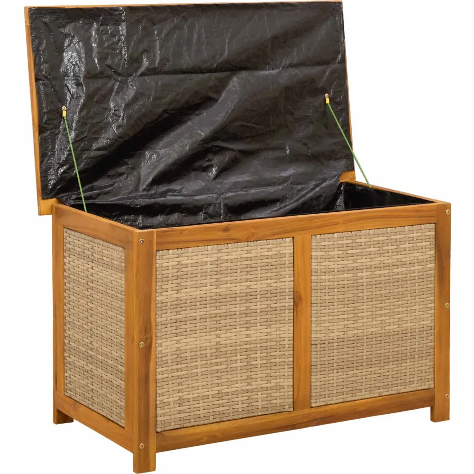 vidaXL Tuinopslagdoos 141 L Massief Acaciahout 90 x 50 x 56 cm Beige