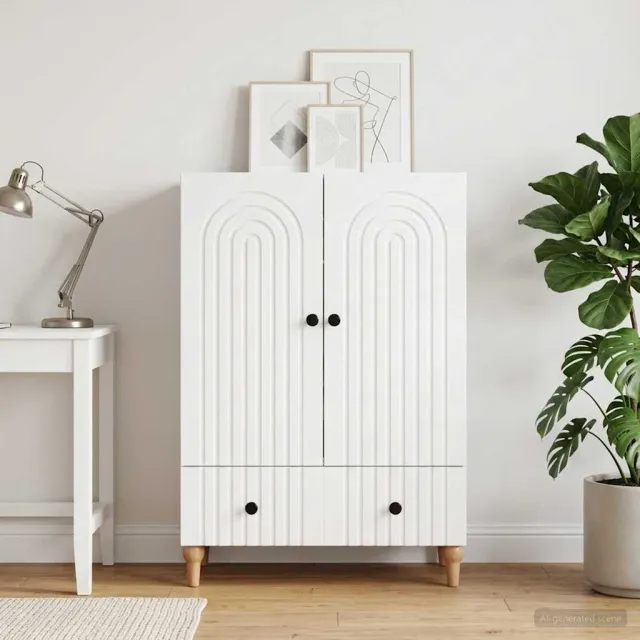 vidaXL Dressoir Wit 66 x 34,5 x 95 cm Bewerkt hout, foto 2