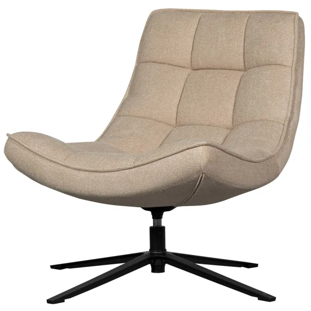 WOOOD Maudi Draaifauteuil - Polyester - Naturel - 84x74x86 natural