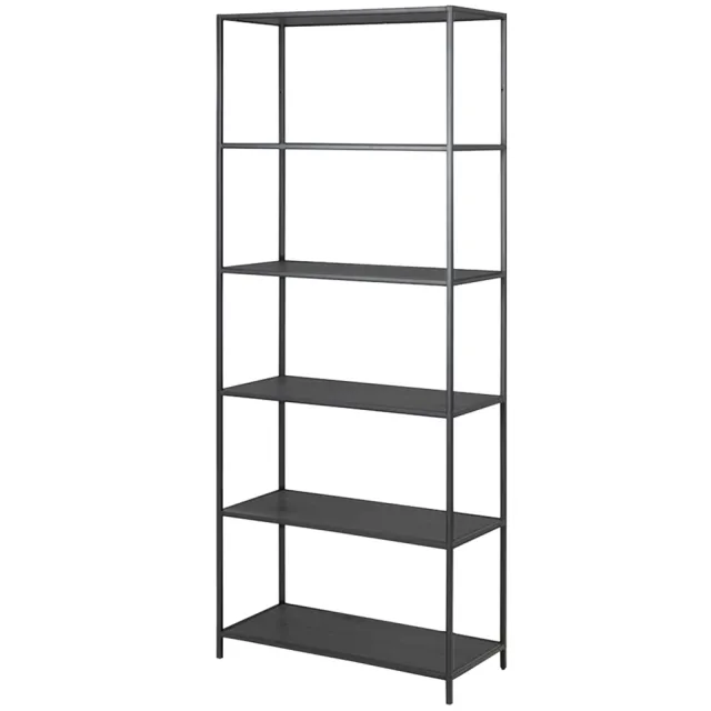 Lisomme Vic houten staande boekenkast zwart - 77 x 185 cm