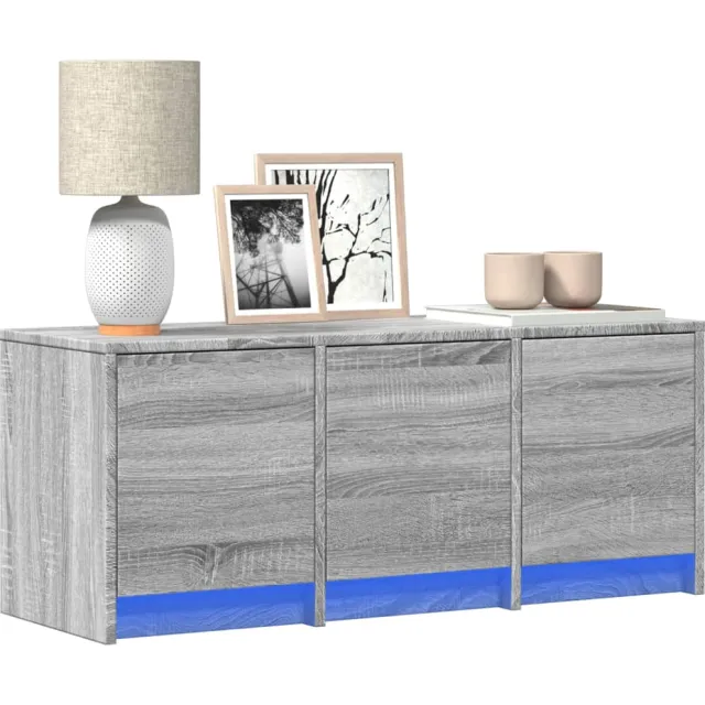 vidaXL Tv-meubel met LED 97x34x40 cm bewerkt hout grijs sonoma eiken, foto 2