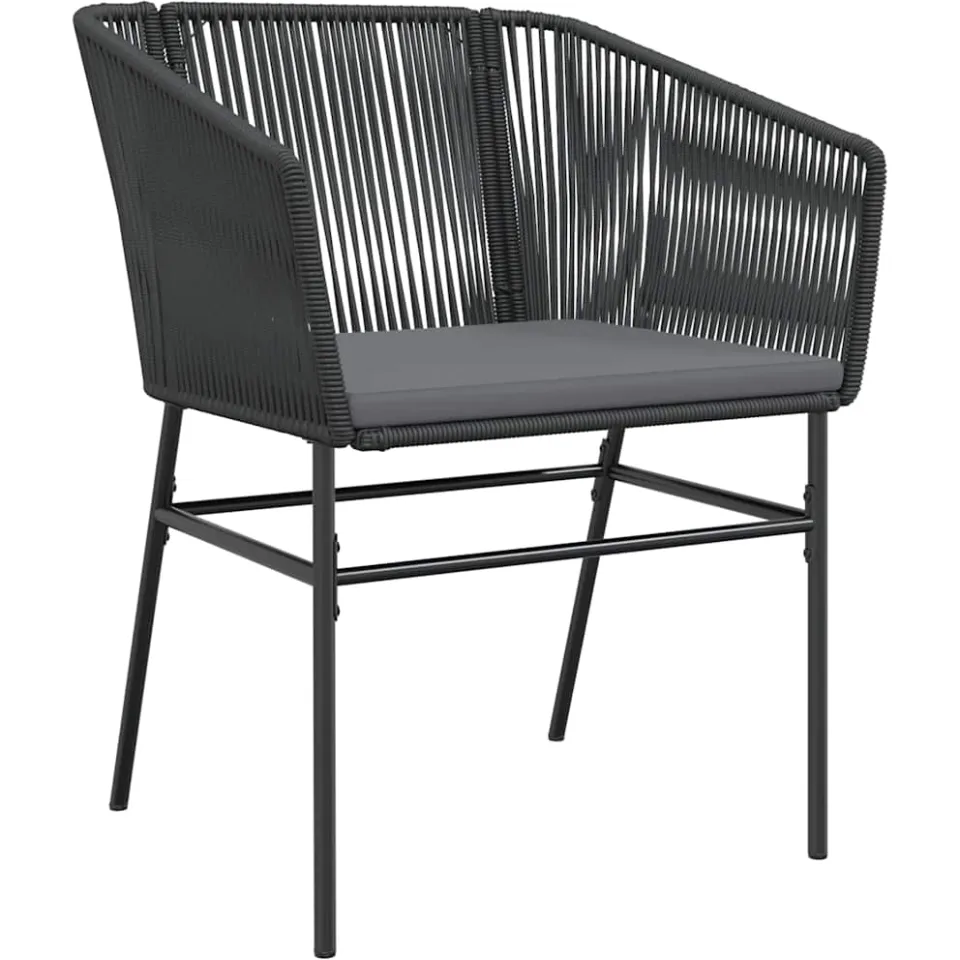 vidaXL 5-delige Tuinset met kussens poly rattan glas zwart, foto 3