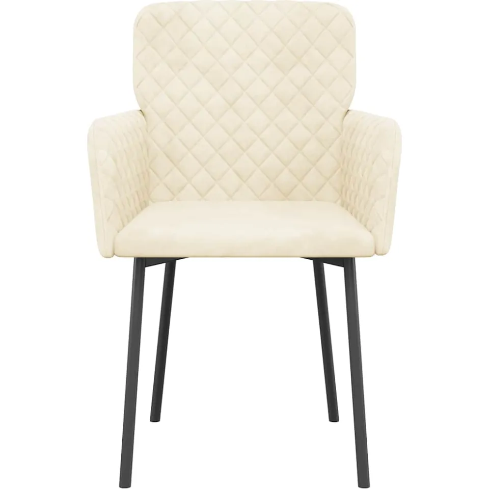 vidaXL Eetkamerstoelen 2 st fluweel crèmekleurig, foto 4