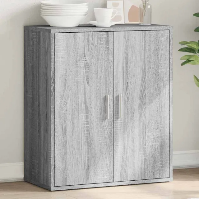 vidaXL Dressoir 79x38x80 cm bewerkt hout grijs sonoma, foto 2
