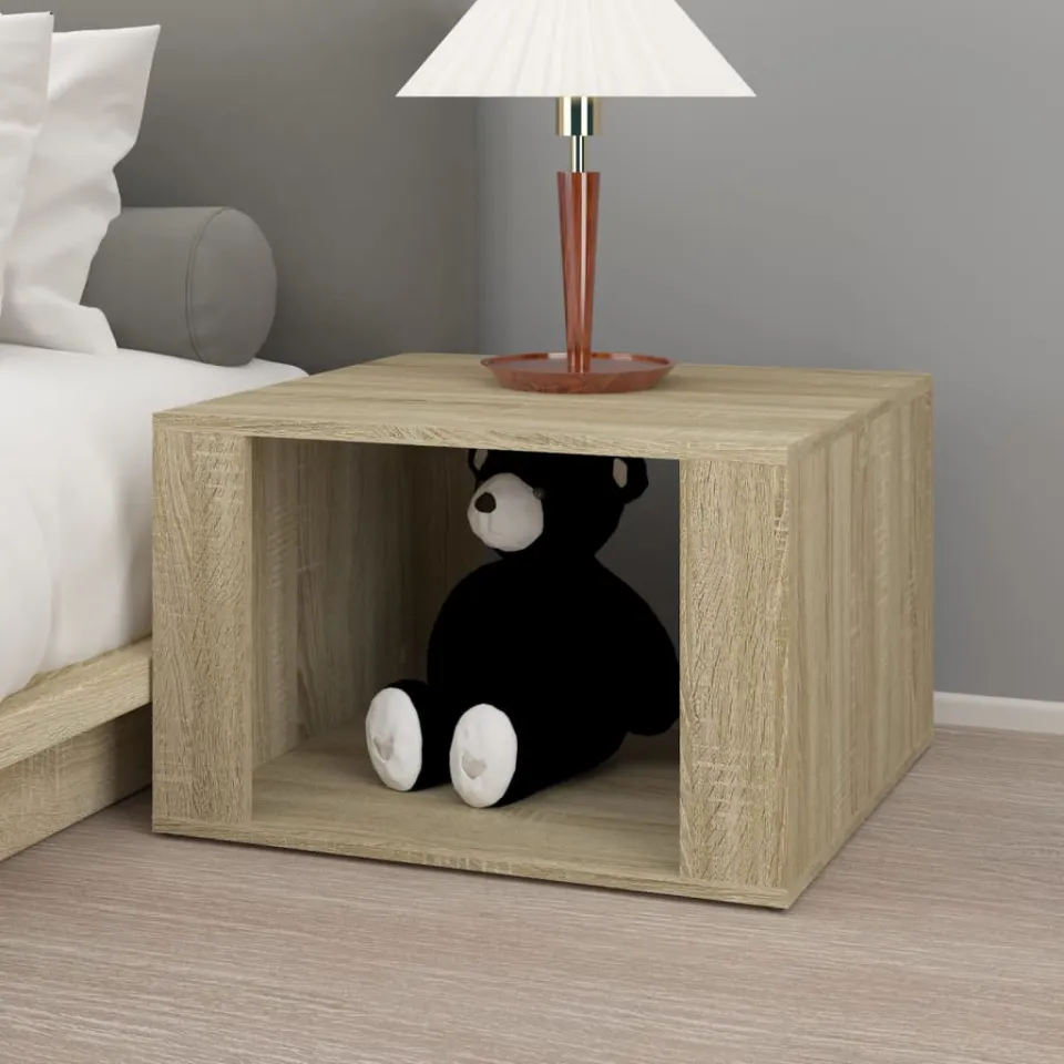 vidaXL Nachtkastje 57x55x36 cm bewerkt hout sonoma eikenkleurig, foto 3