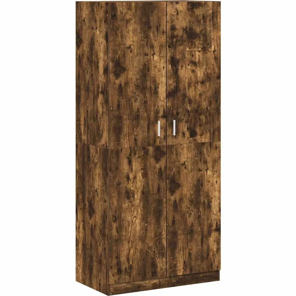 vidaXL Kledingkast 90x52x200 cm bewerkt hout gerookt eikenkleurig Bruin