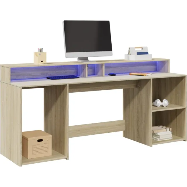 vidaXL Desk Sonoma Eiken 200 x 55 x 91 cm Engineered Wood