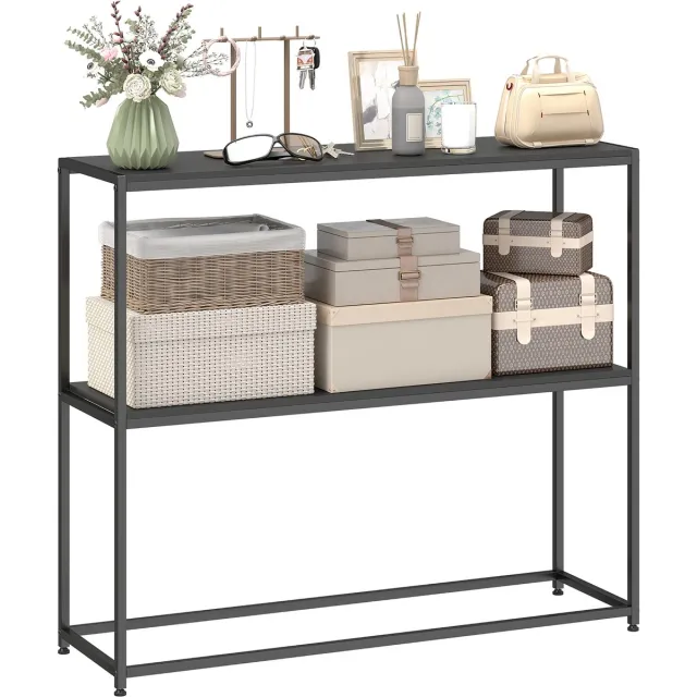 Homcom Consoletafel - Spaanplaat - 100x30x87cm - Zwart