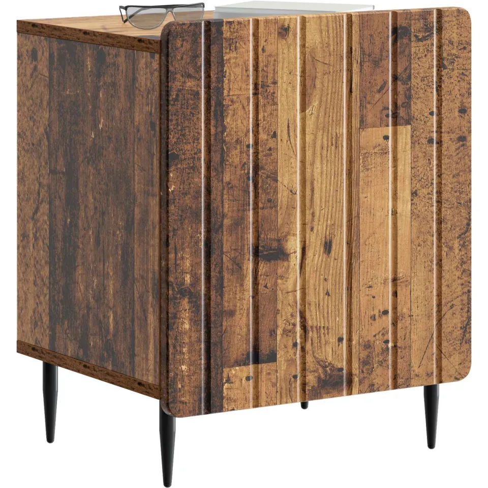 vidaXL Nachtkastje Oud hout 43 x 34,5 x 52 cm Bewerkt hout Bruin