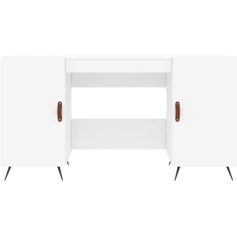 vidaXL Bureau 140x50x75 cm bewerkt hout wit, foto 4