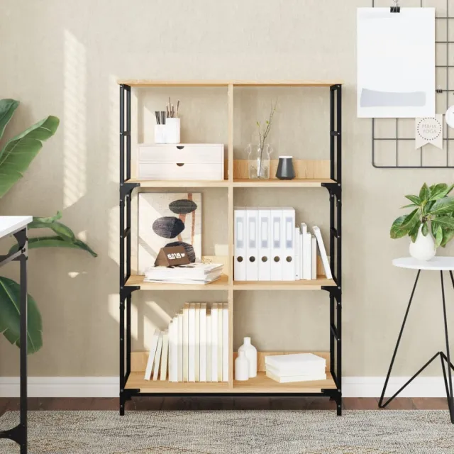 vidaXL Boekenrek 78,5x33x117,5 cm bewerkt hout sonoma eikenkleurig Bruin