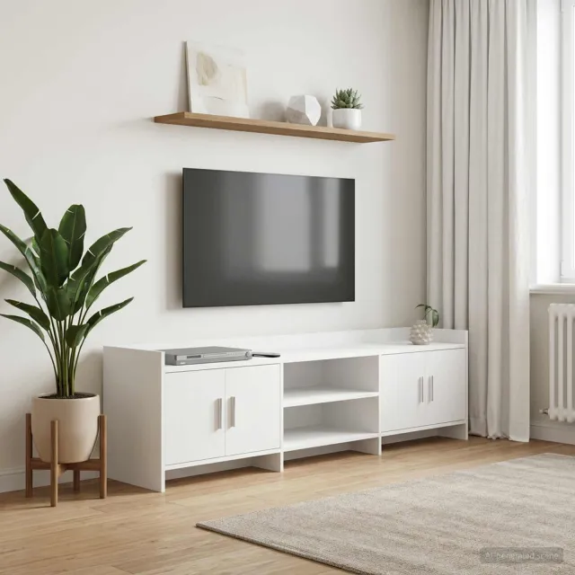 vidaXL TV-kast 168 x 33 x 47 cm Wit Bewerkt hout