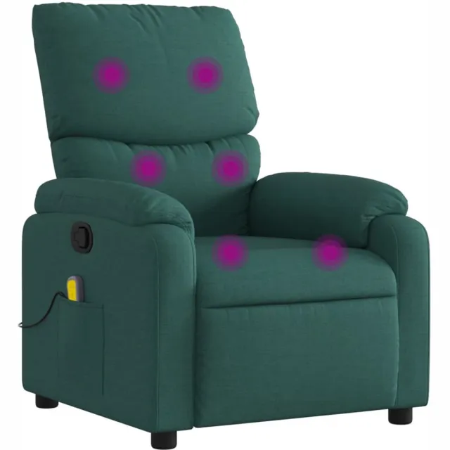 vidaXL Massagestoel - met - donkergroene - stof