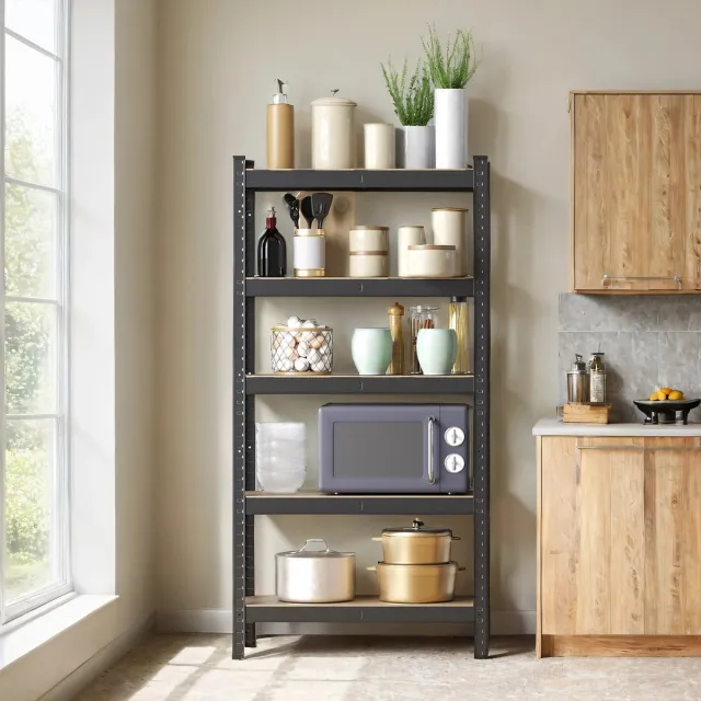 Songmics Boekenkast – Staand – Opbergplank – Compacte Opslag zwart
