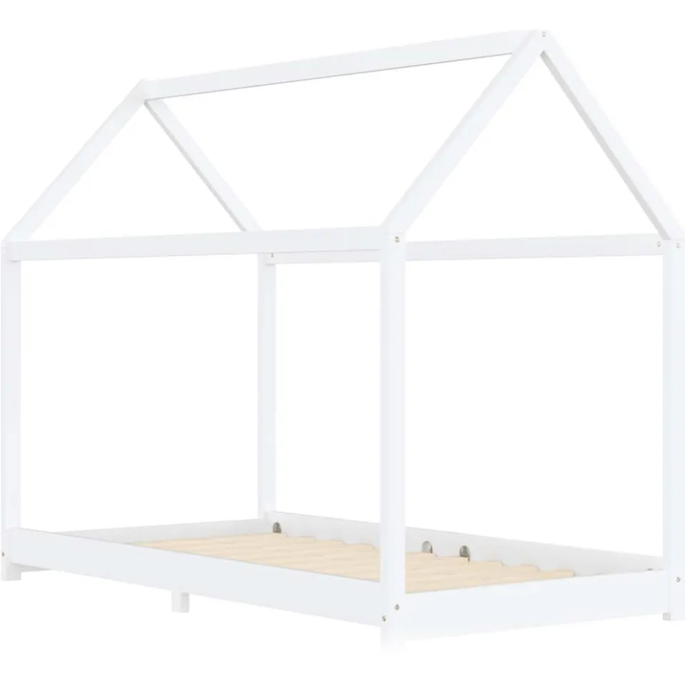 vidaXL Kinderbedframe massief grenenhout wit 90x200 cm, foto 2