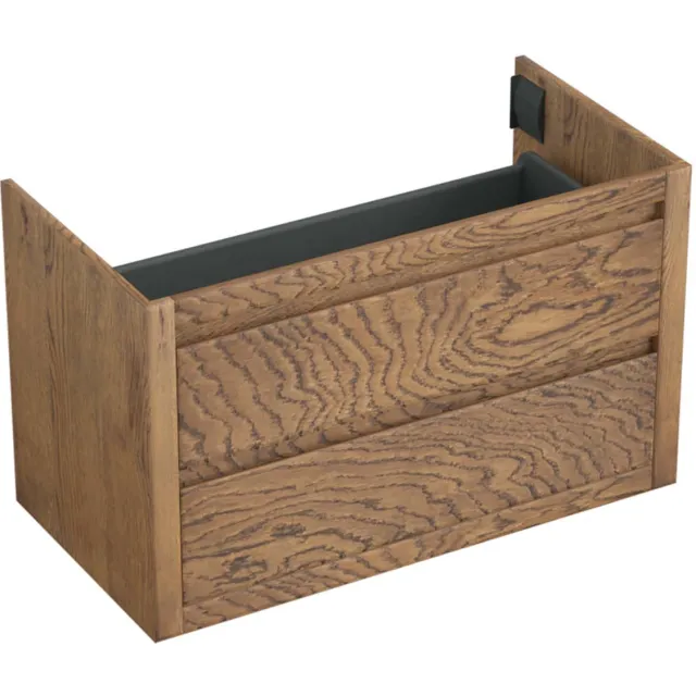 Forzalaqua Onderkast Forzalaqua Gela 100x51x60 Cm 2 Softclose Lades Eiken Castle Brown Bruin