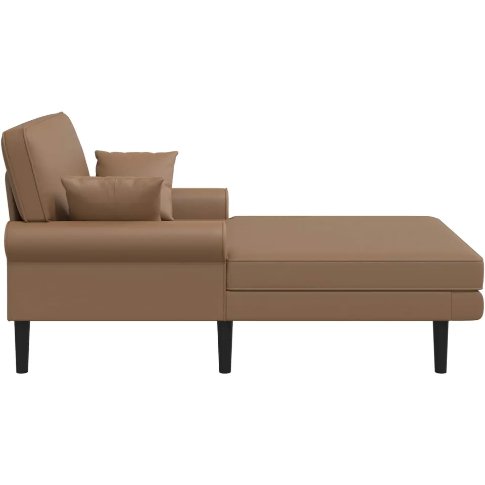 vidaXL Chaise longue Cappuccino Kunstleer tan, foto 4