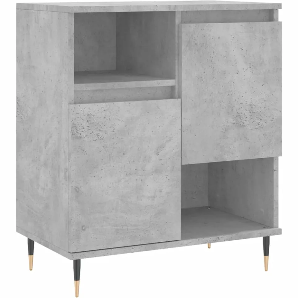 vidaXL Dressoir 60x35x70 cm bewerkt hout betongrijs grijs, foto 3