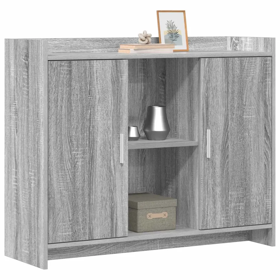 vidaXL Dressoir Grey Sonoma 98,5 x 33 x 80 cm Bewerkt hout Grijs